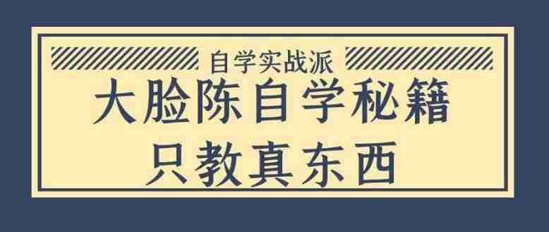 大脸陈自学秘籍只教真东西